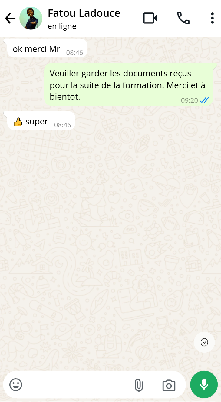 Témoignage WhatsApp de Fatou